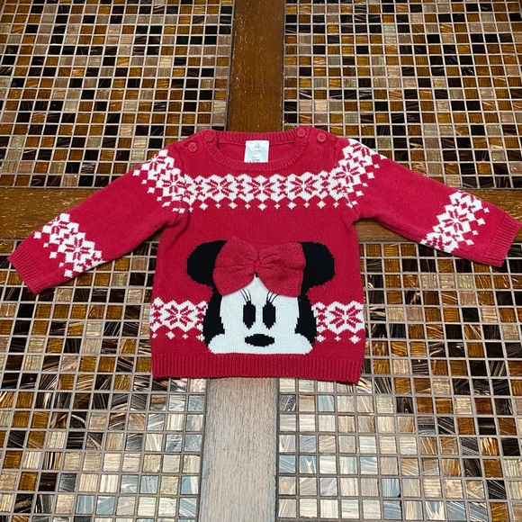 Disney Store Mini Mouse Bow Holiday Knit Sweater - Picture 2 of 7